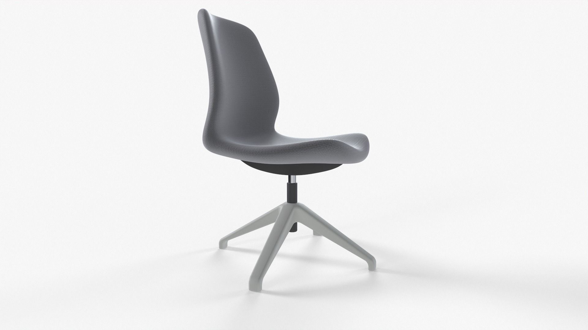 Office chair and table 3D model_3