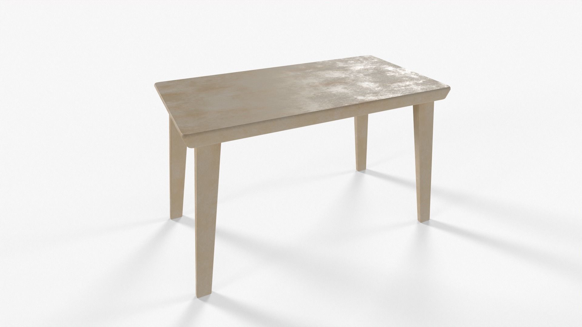 Office chair and table 3D model_1