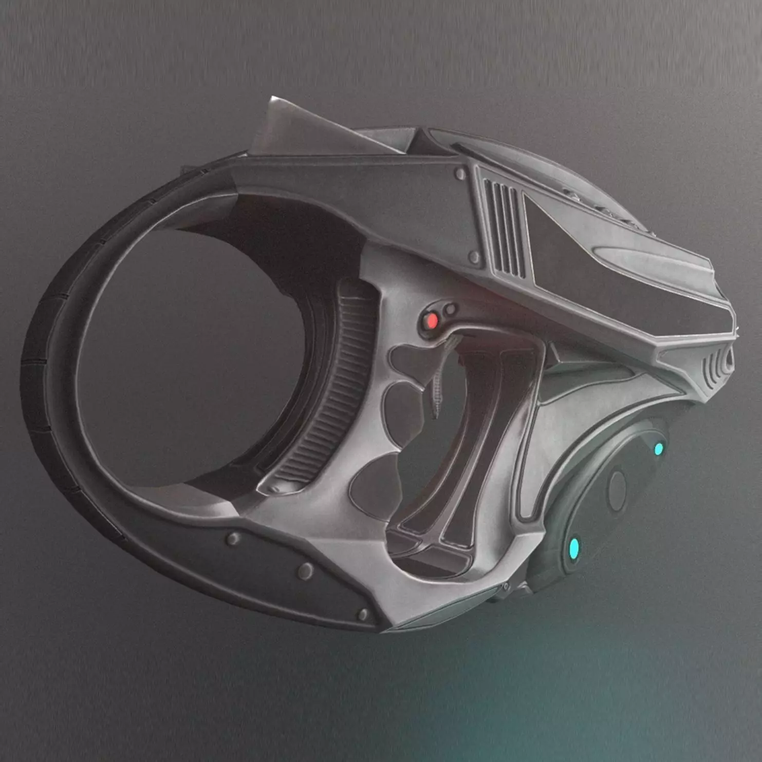 Futuristic Handgun Low-poly 3D model_0