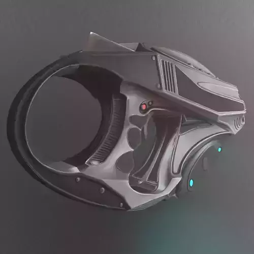 Futuristic Handgun Low-poly 3D model