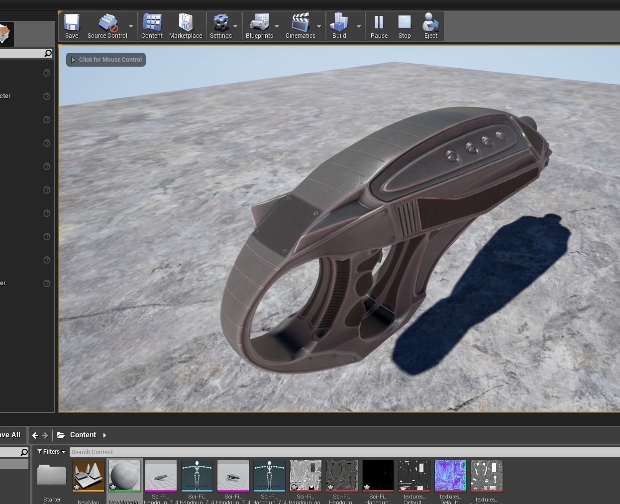 Futuristic Handgun Low-poly 3D model_33