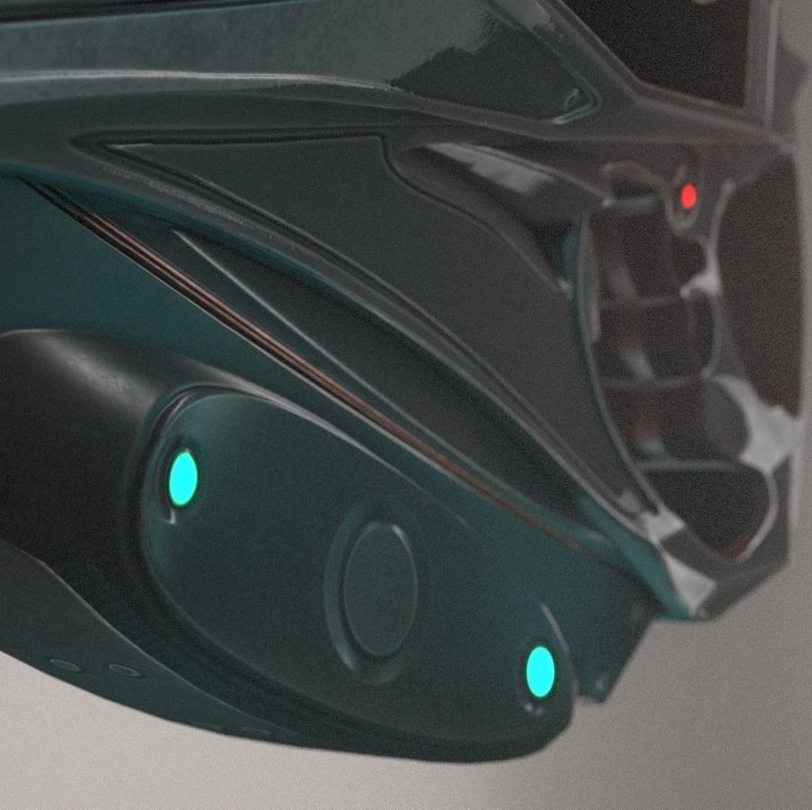 Futuristic Handgun Low-poly 3D model_22