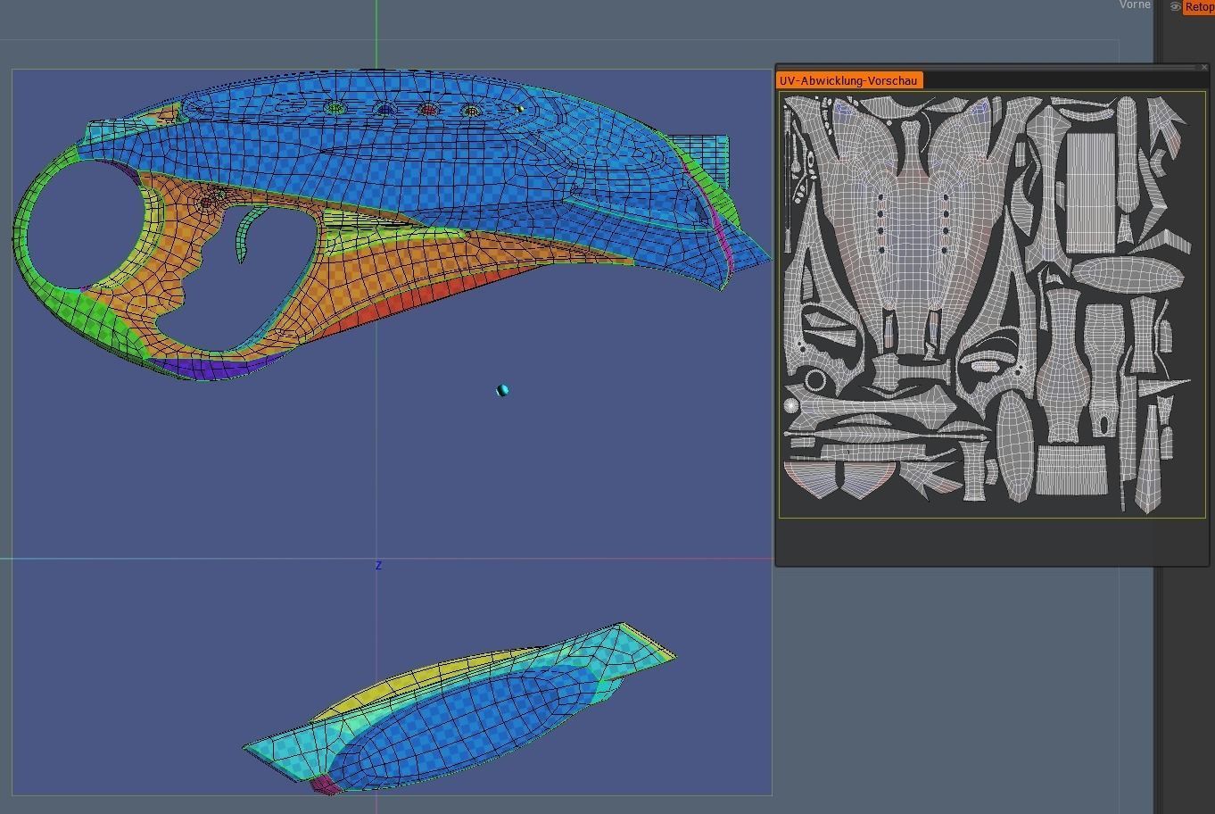 Futuristic Handgun Low-poly 3D model_23