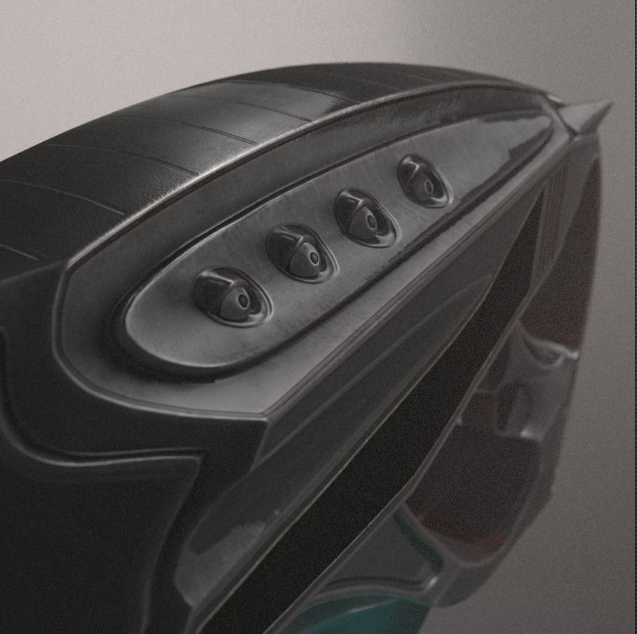 Futuristic Handgun Low-poly 3D model_19