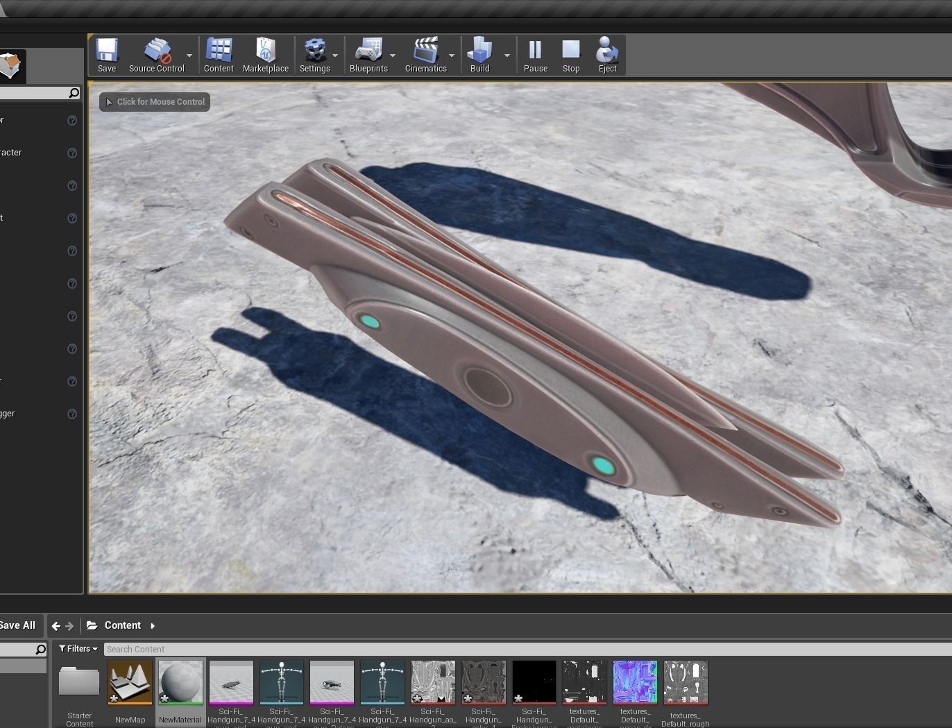 Futuristic Handgun Low-poly 3D model_38