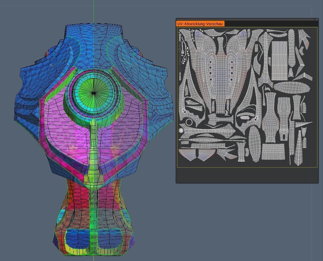 Futuristic Handgun Low-poly 3D model_24