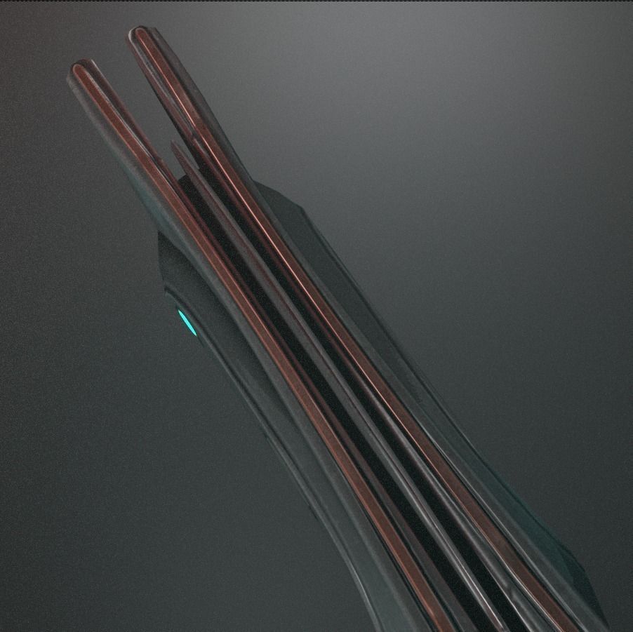 Futuristic Handgun Low-poly 3D model_15