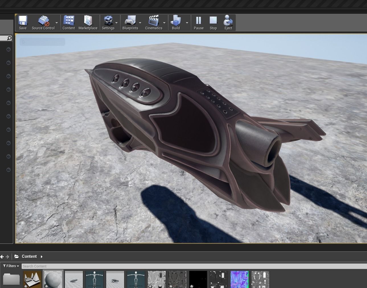 Futuristic Handgun Low-poly 3D model_34