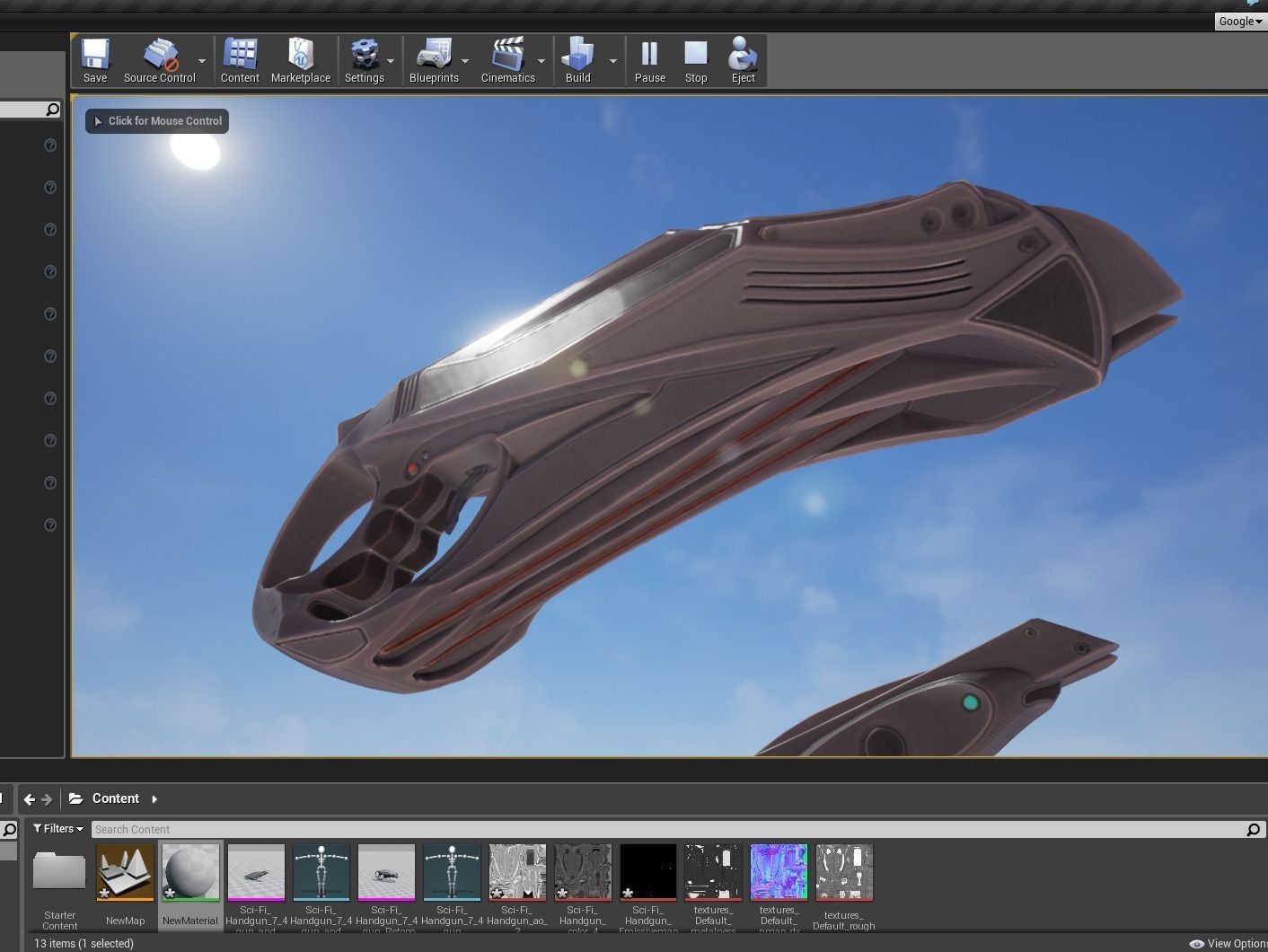 Futuristic Handgun Low-poly 3D model_26