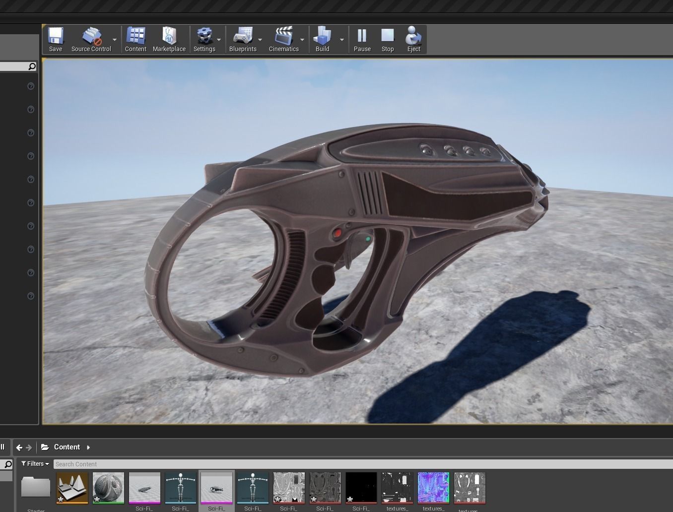 Futuristic Handgun Low-poly 3D model_30