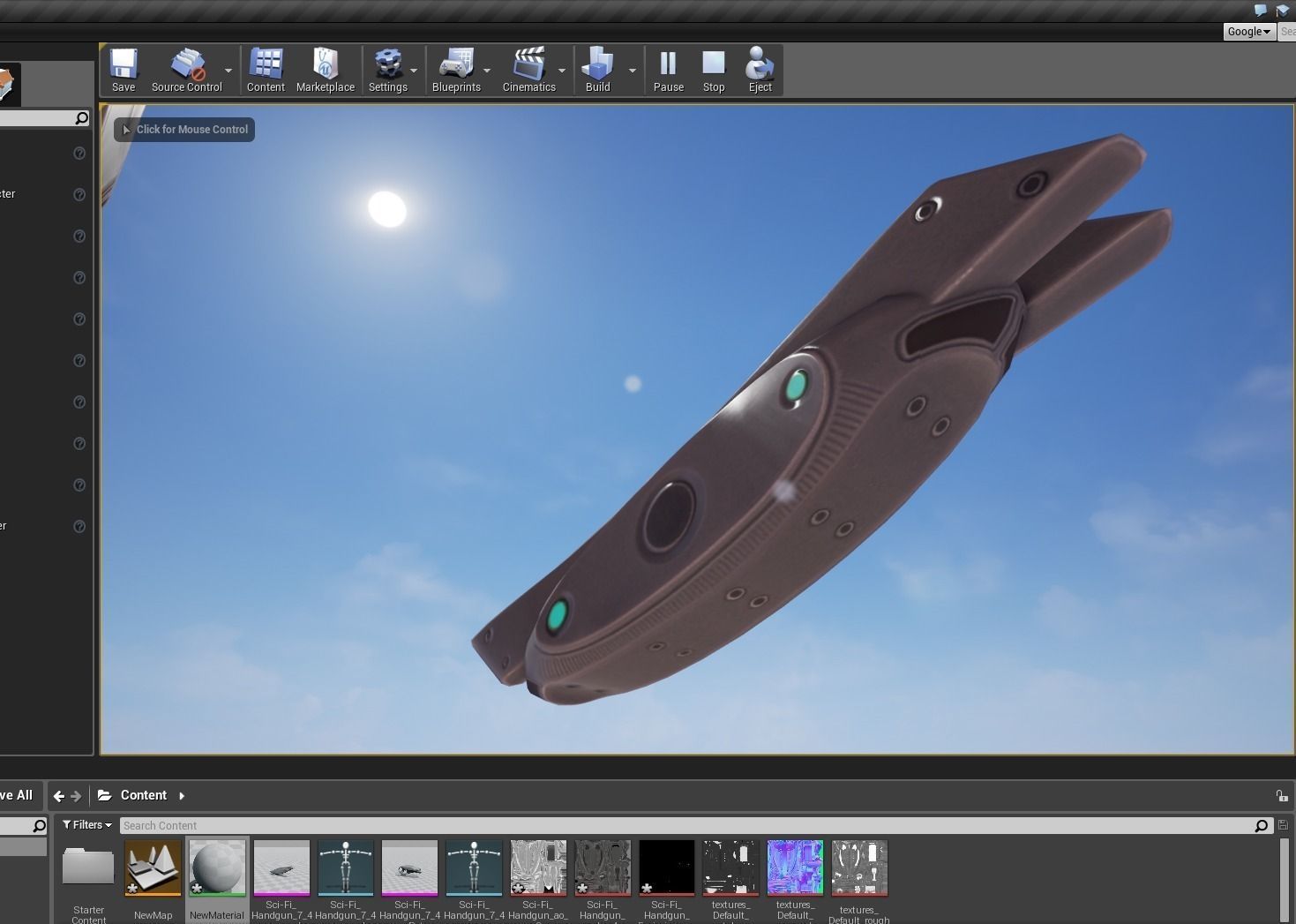 Futuristic Handgun Low-poly 3D model_39