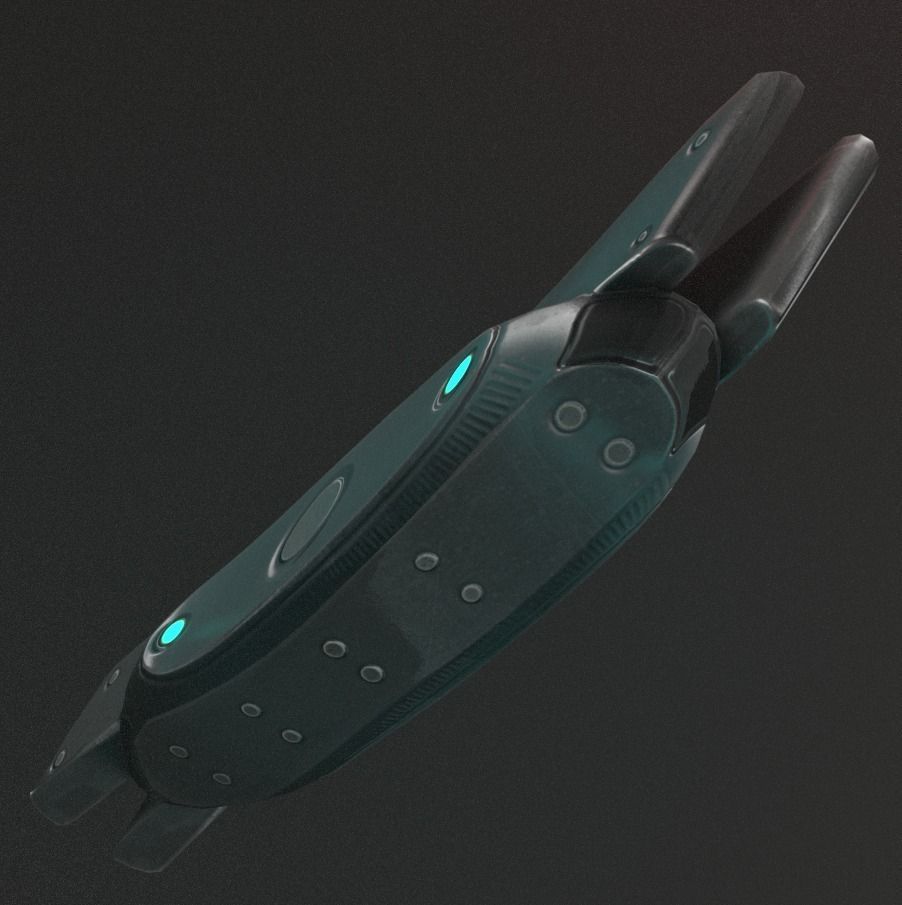 Futuristic Handgun Low-poly 3D model_17