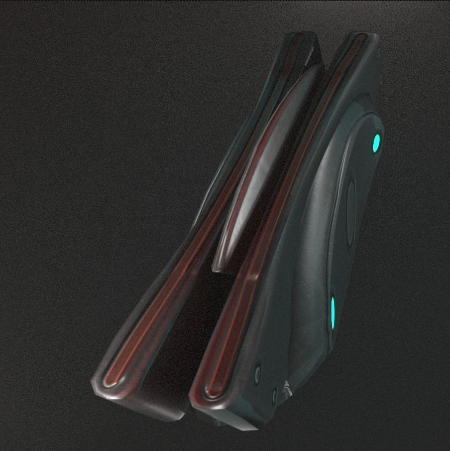 Futuristic Handgun Low-poly 3D model_18