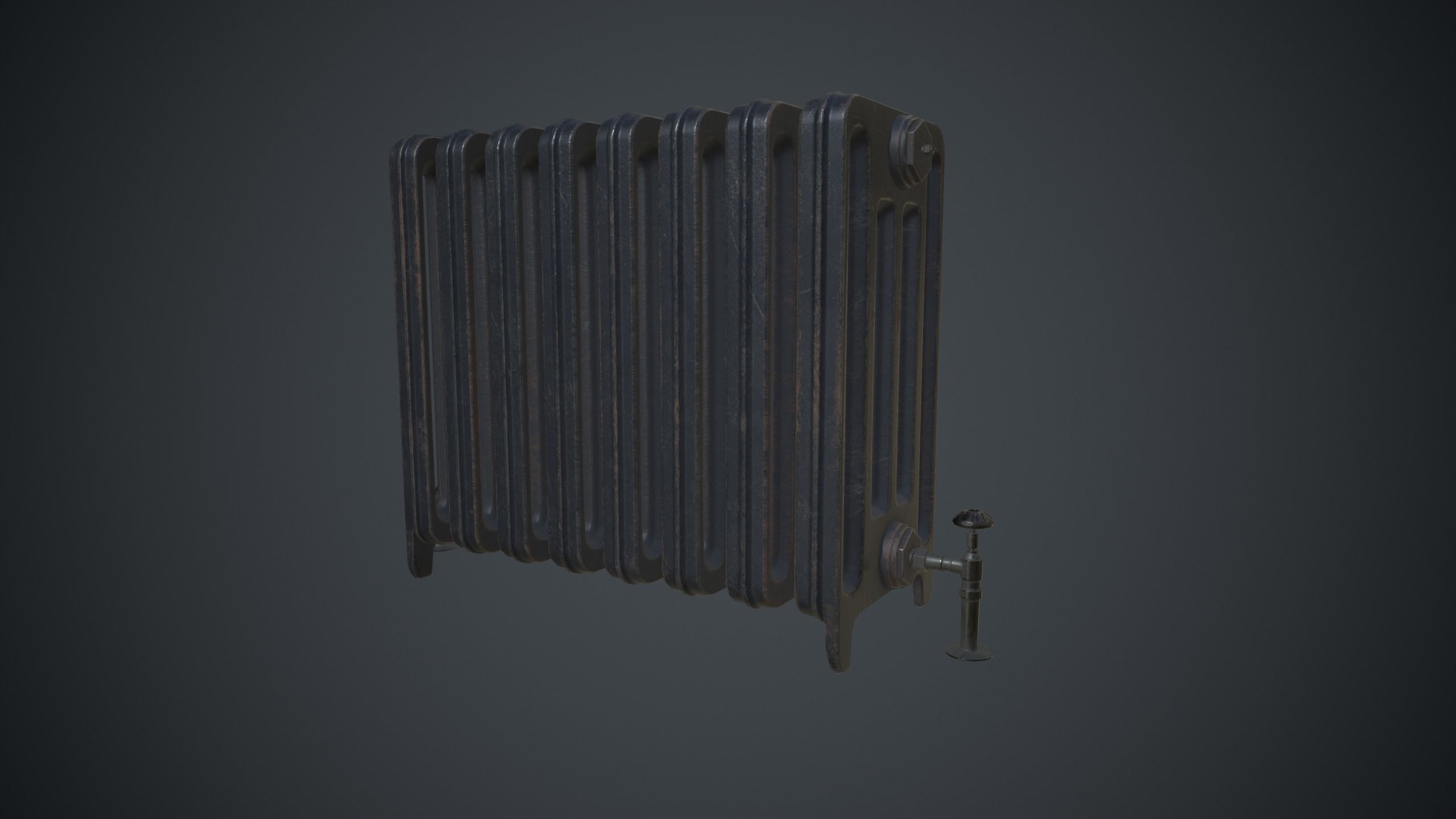 Old Radiator Low-poly 3D model_9