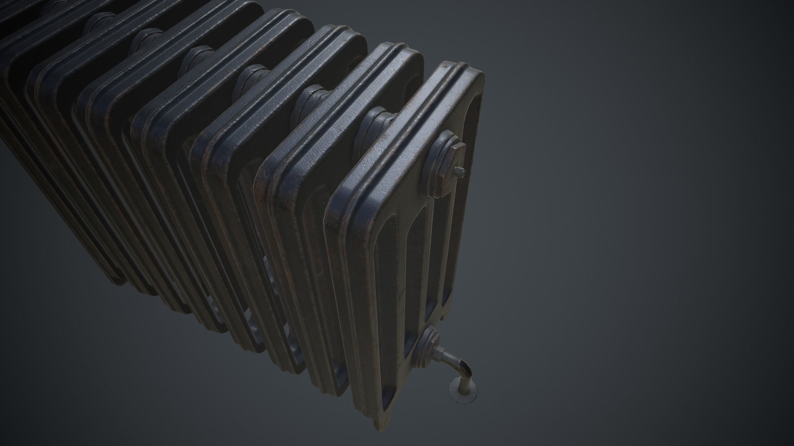 Old Radiator Low-poly 3D model_8