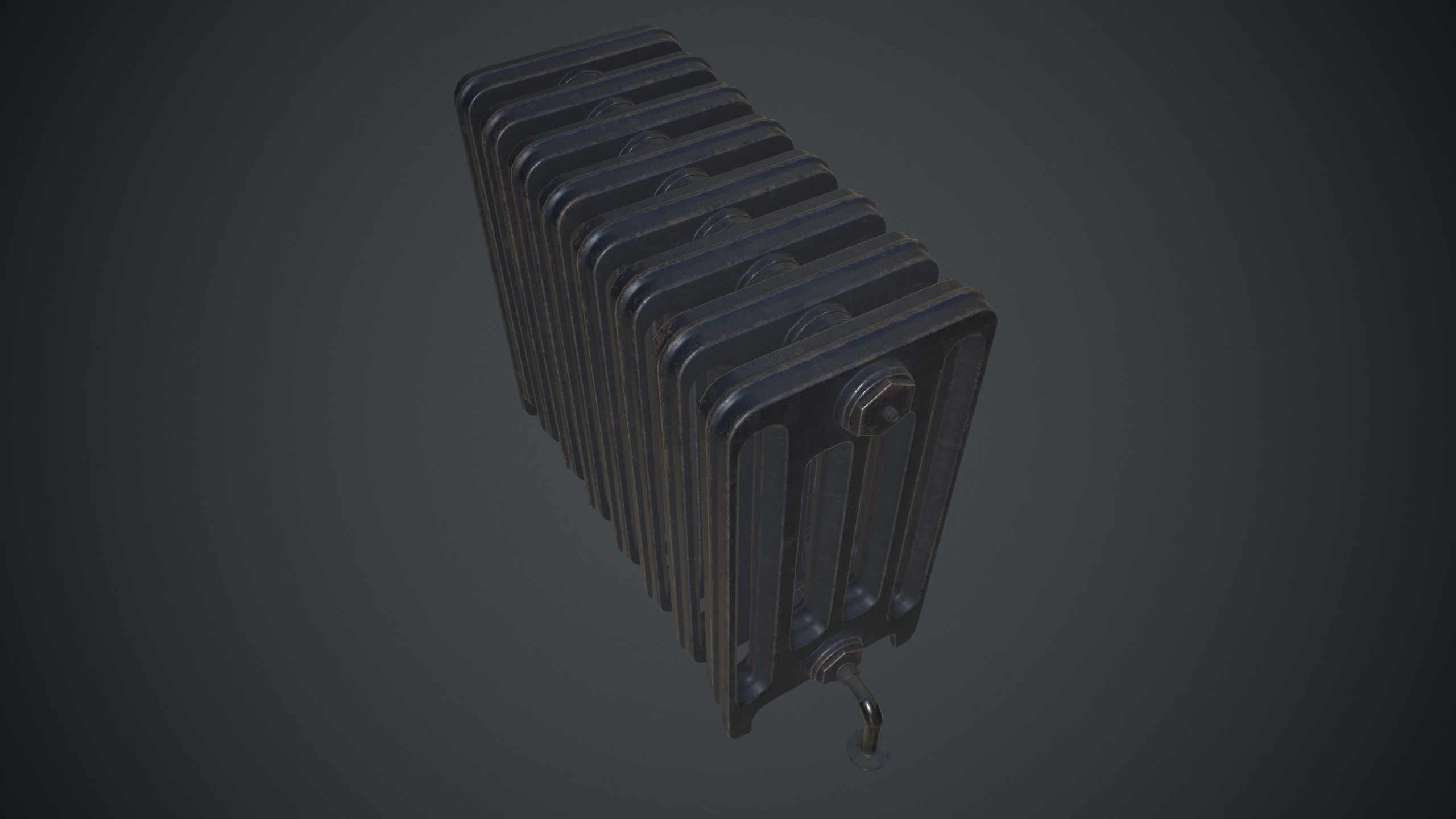 Old Radiator Low-poly 3D model_3