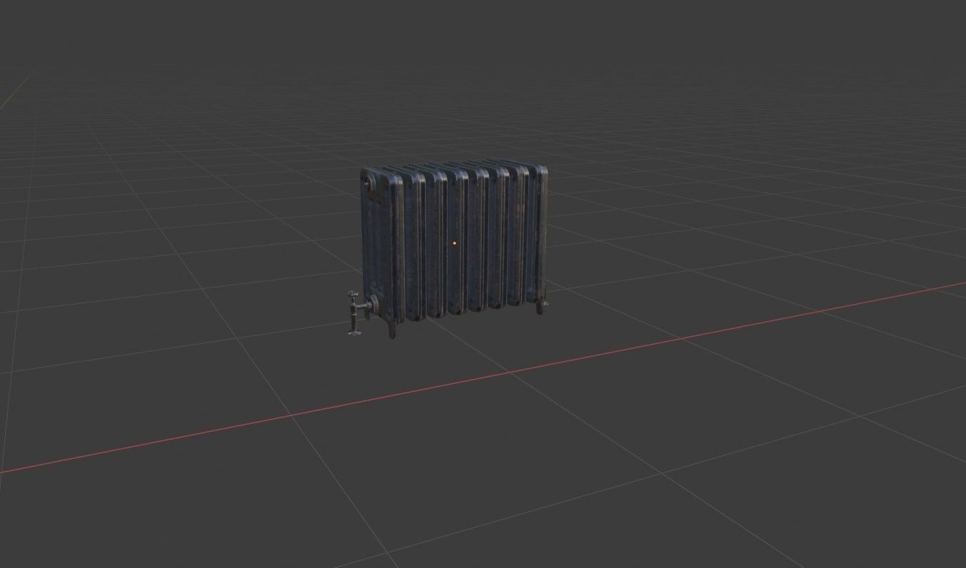 Old Radiator Low-poly 3D model_13