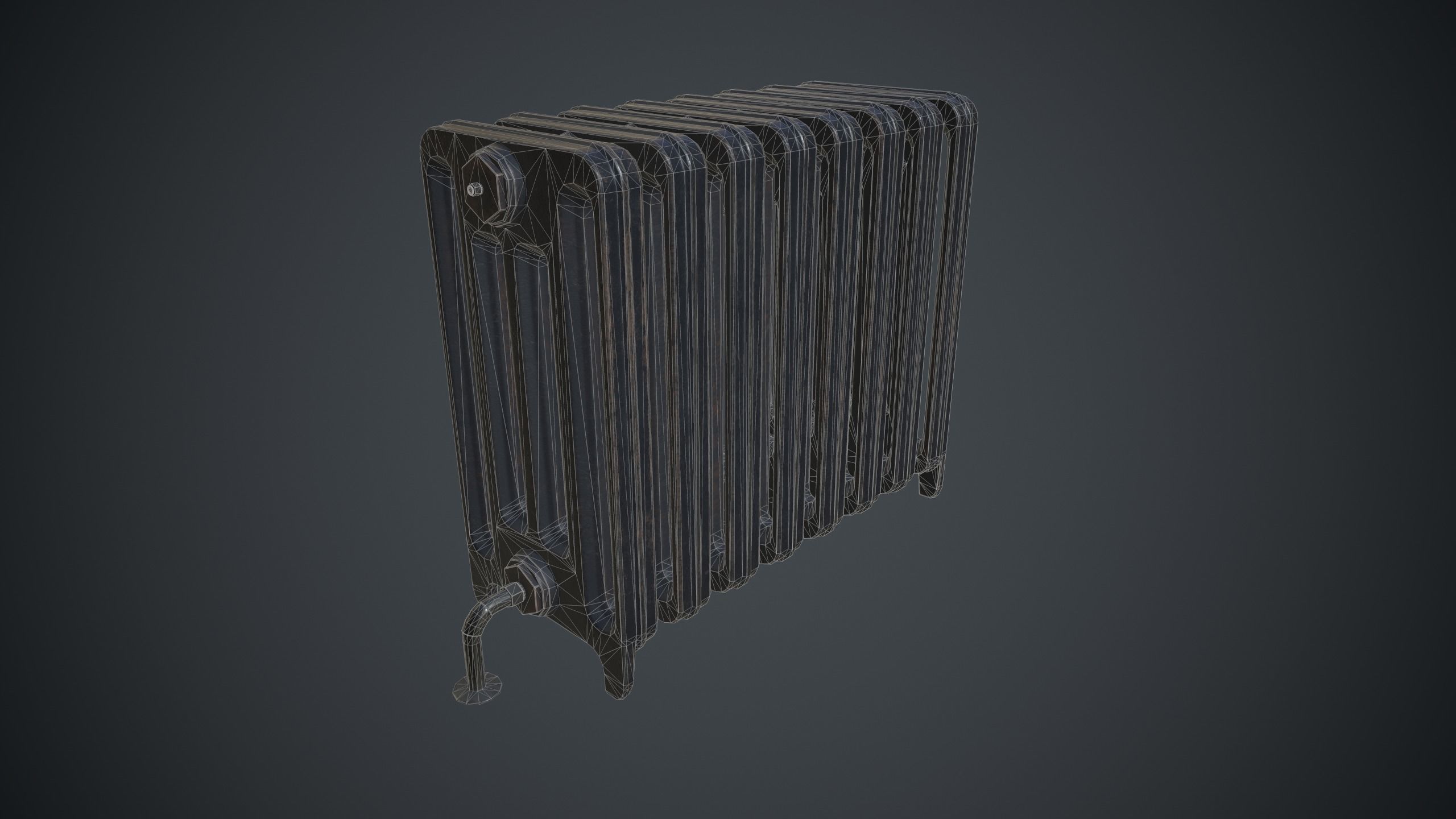 Old Radiator Low-poly 3D model_10
