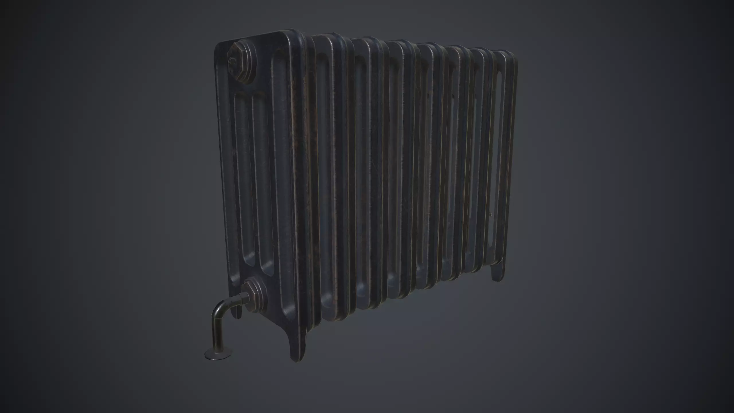 Old Radiator Low-poly 3D model_0