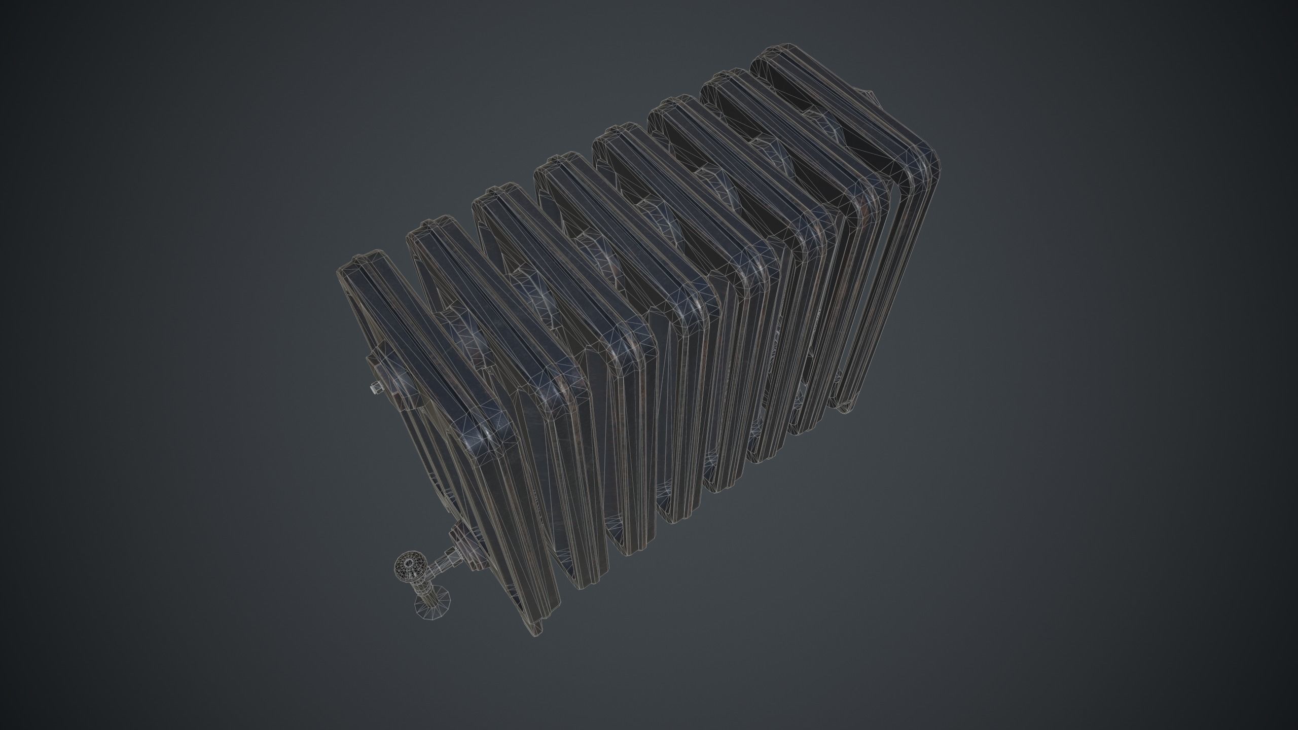 Old Radiator Low-poly 3D model_11