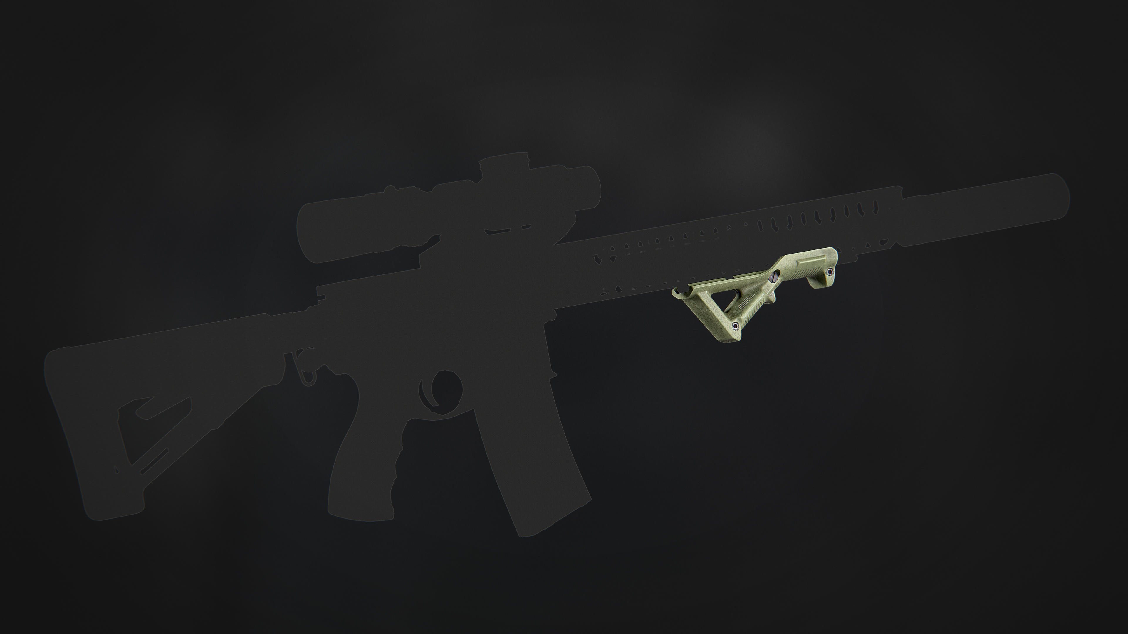 Magpul AFG1 Low-poly 3D model_7