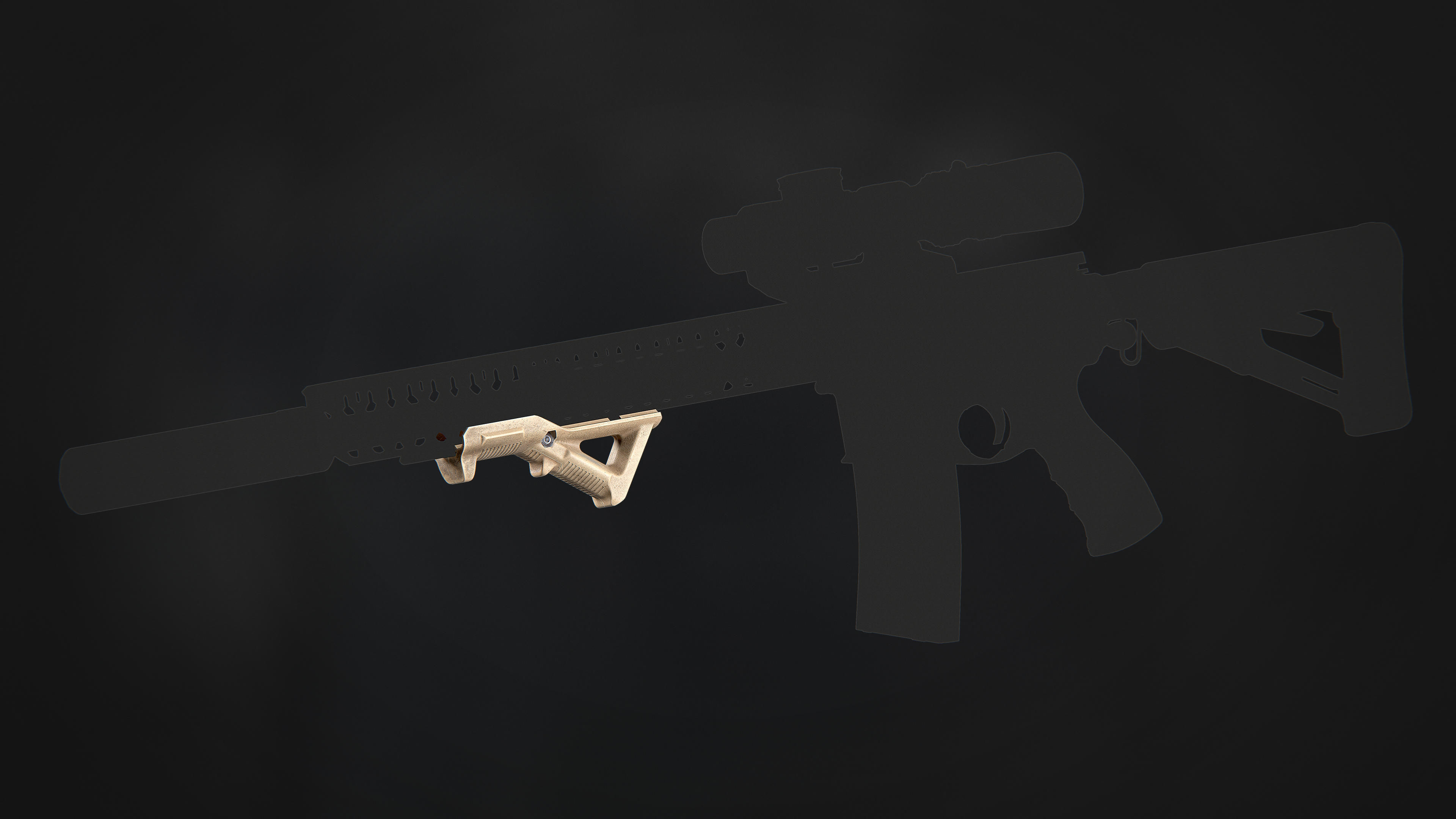 Magpul AFG1 Low-poly 3D model_8