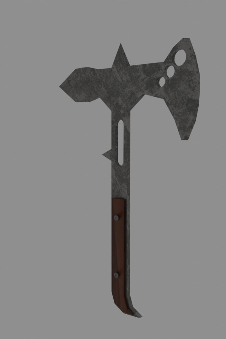 Modern Axe Free low-poly 3D model_3