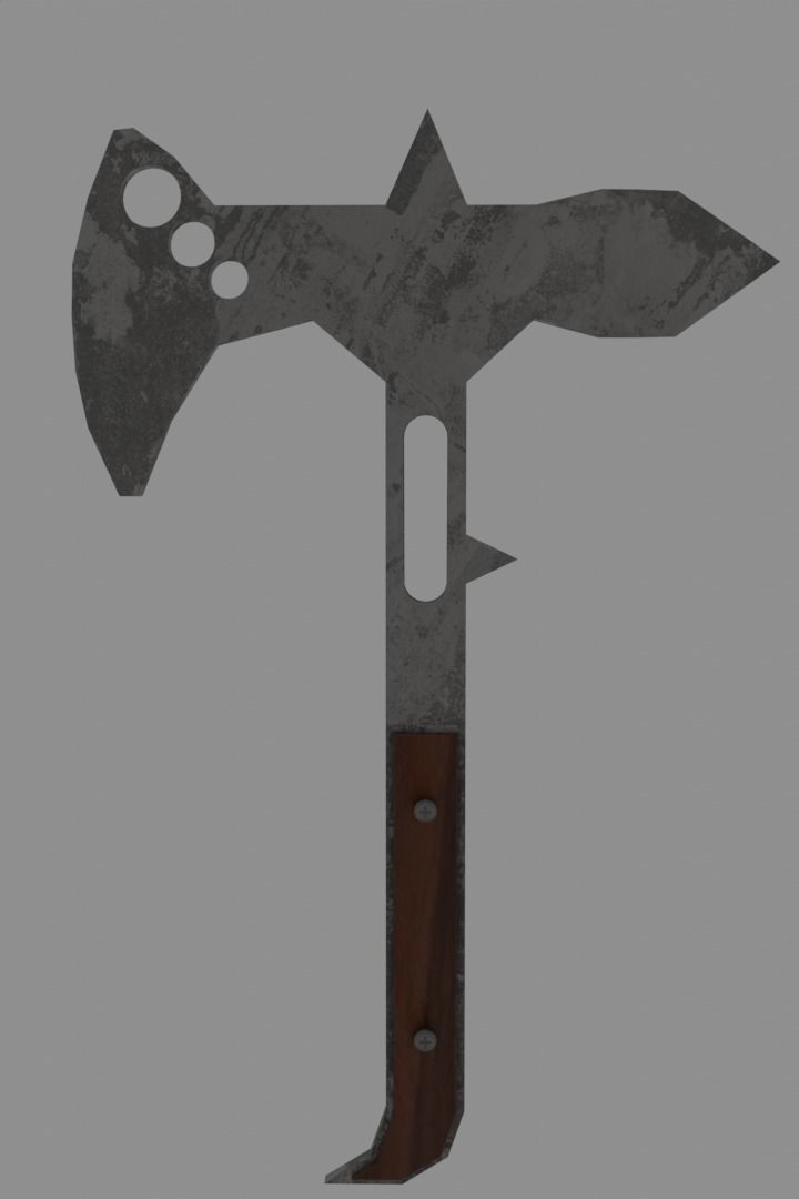 Modern Axe Free low-poly 3D model_2