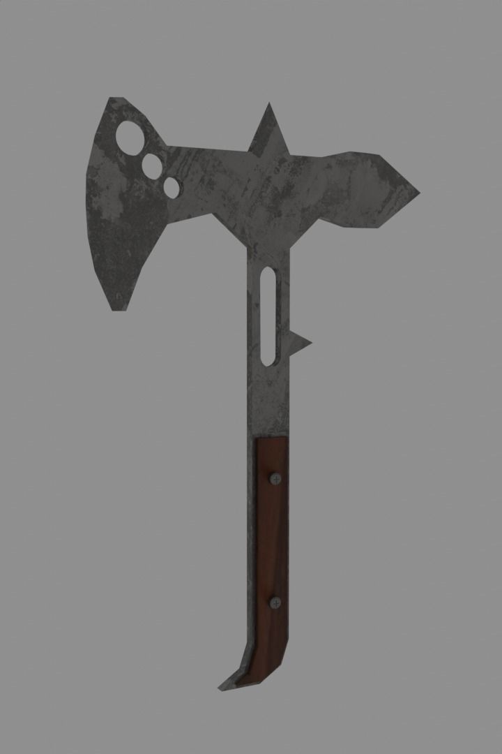 Modern Axe Free low-poly 3D model_1