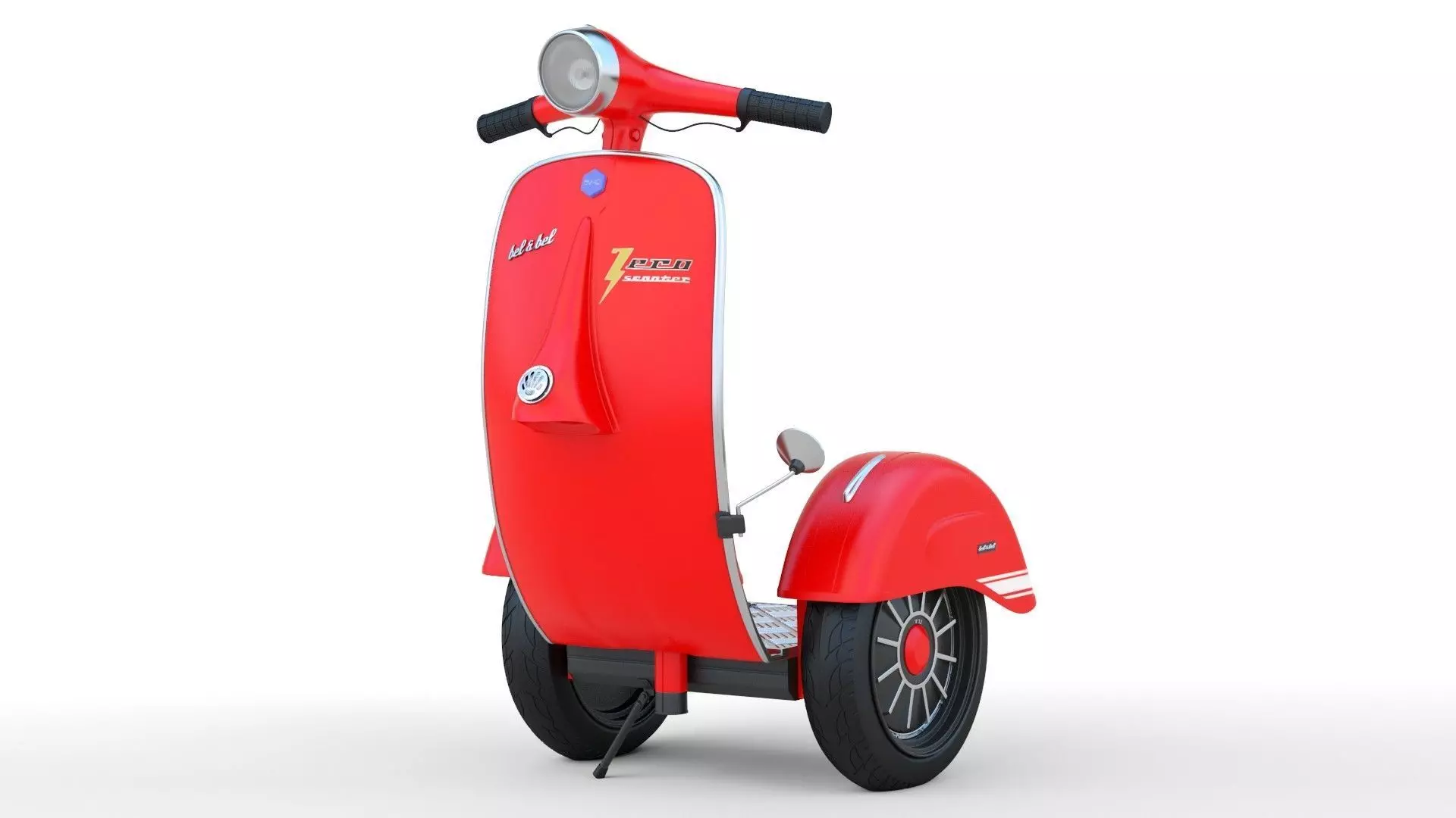   Modern Electric Retro  Vespa Segway  Red 3D model_0