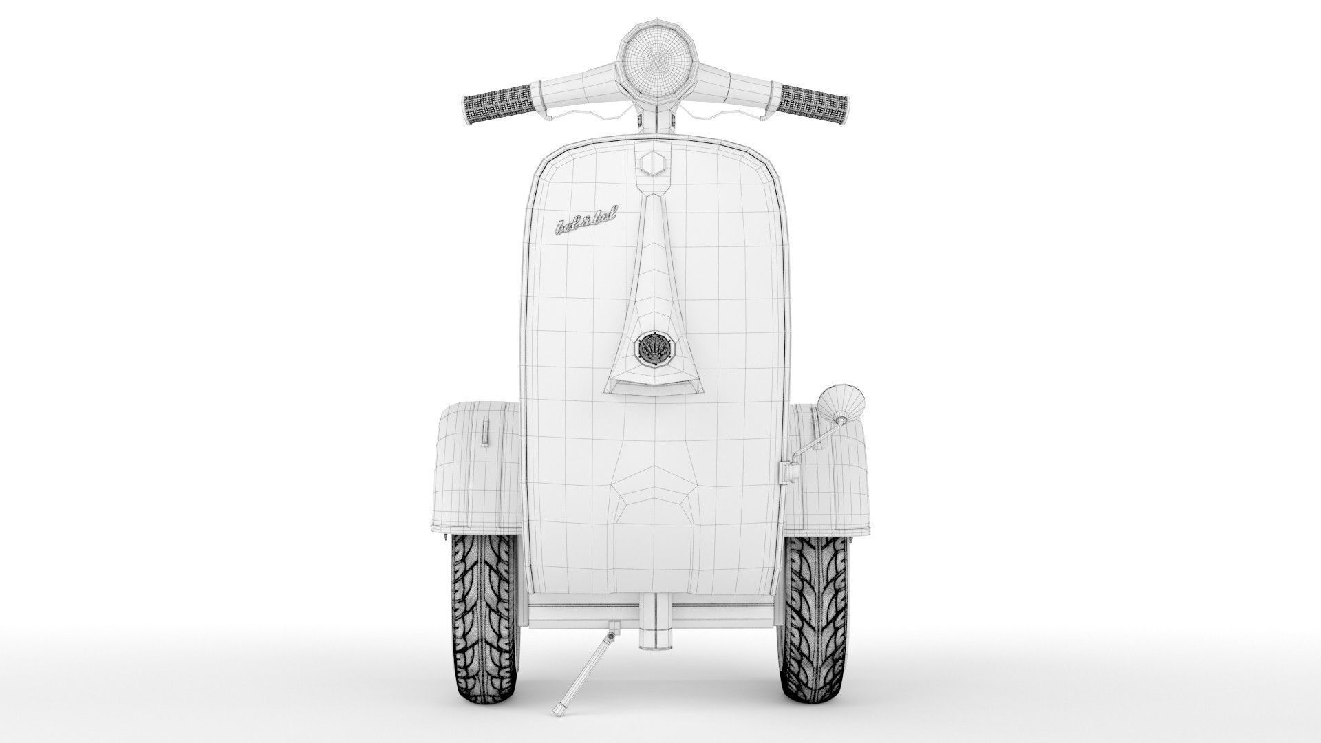   Modern Electric Retro  Vespa Segway  Red 3D model_14