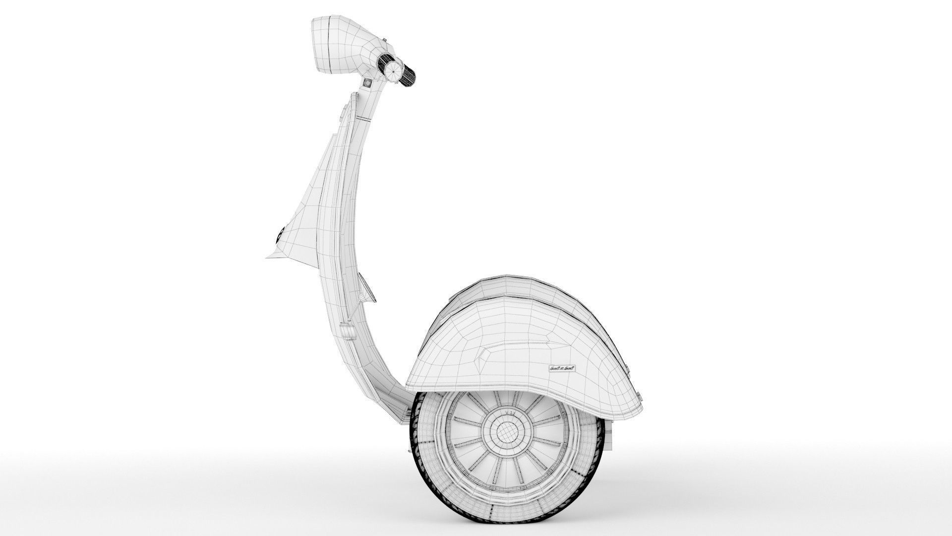   Modern Electric Retro  Vespa Segway  Red 3D model_15