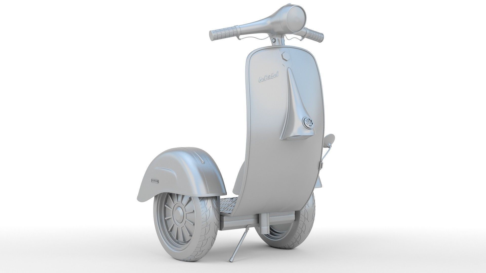   Modern Electric Retro  Vespa Segway  Red 3D model_18