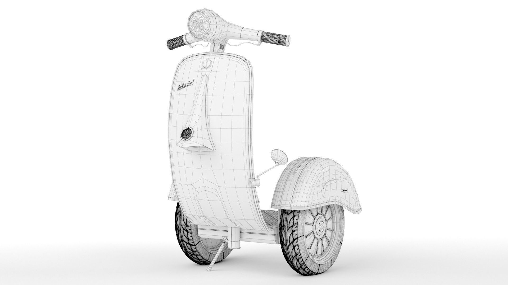   Modern Electric Retro  Vespa Segway  Red 3D model_12