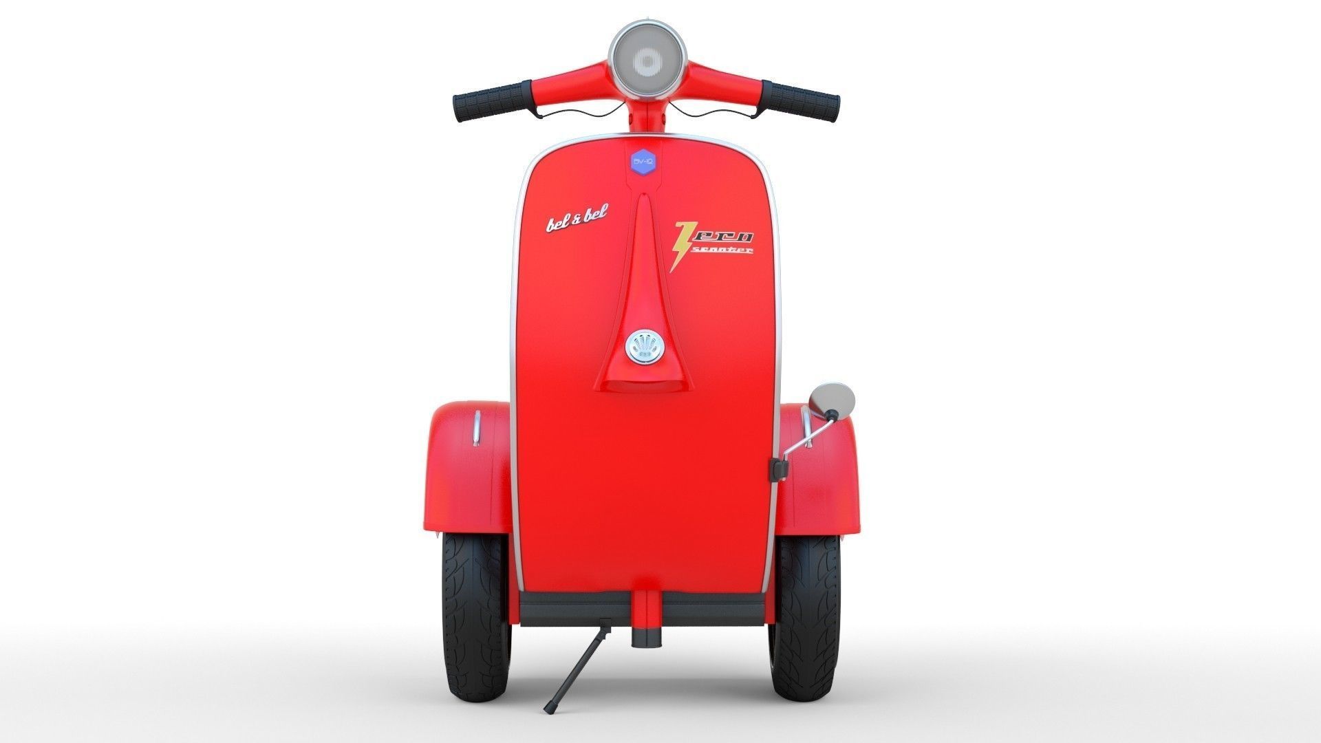   Modern Electric Retro  Vespa Segway  Red 3D model_1