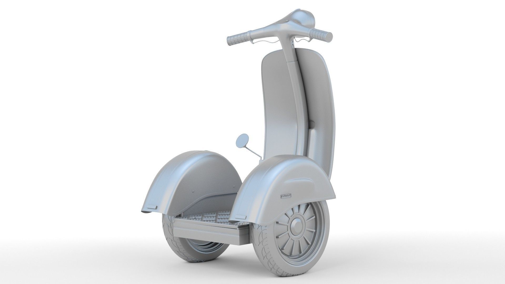   Modern Electric Retro  Vespa Segway  Red 3D model_19