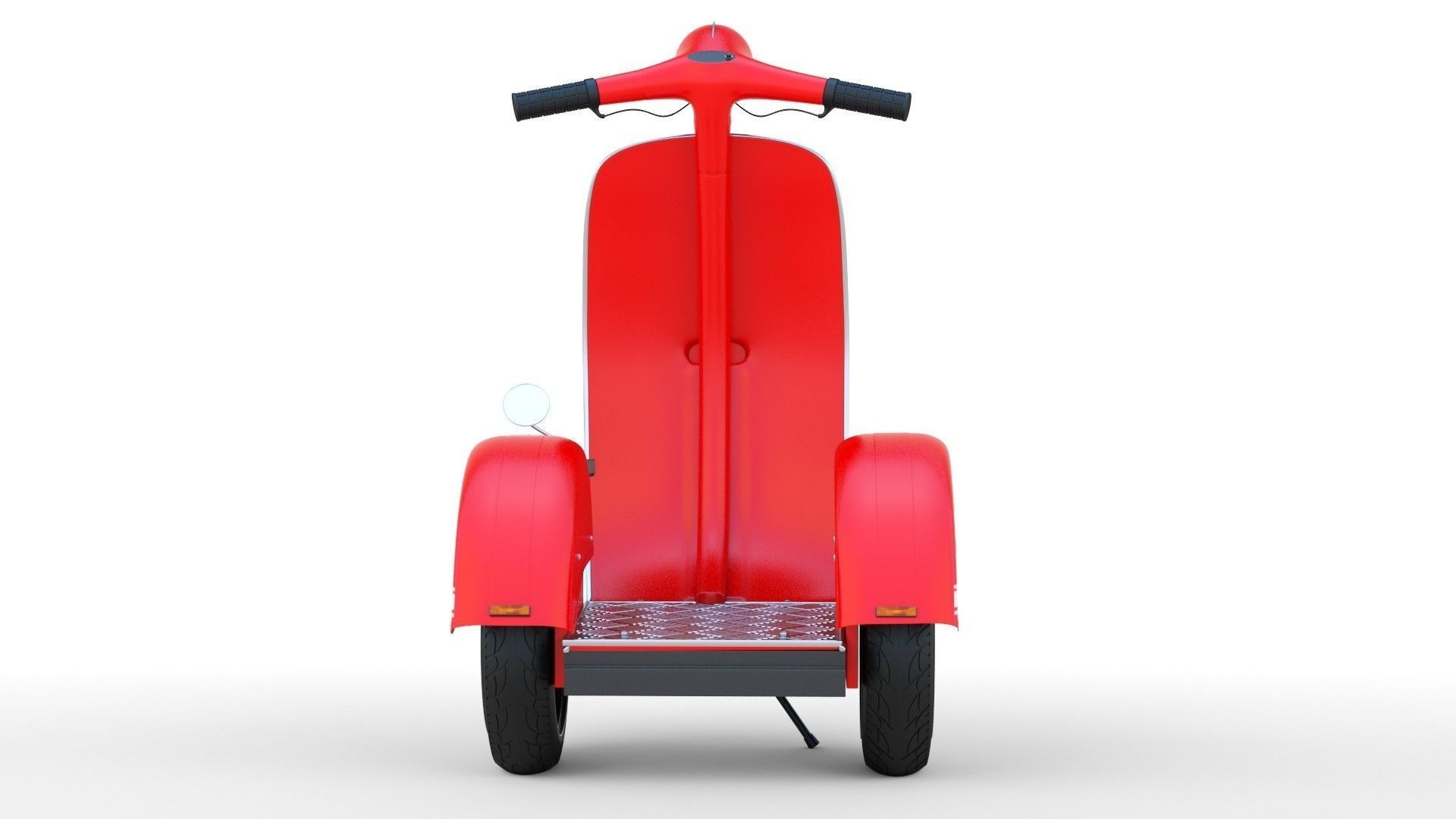   Modern Electric Retro  Vespa Segway  Red 3D model_6