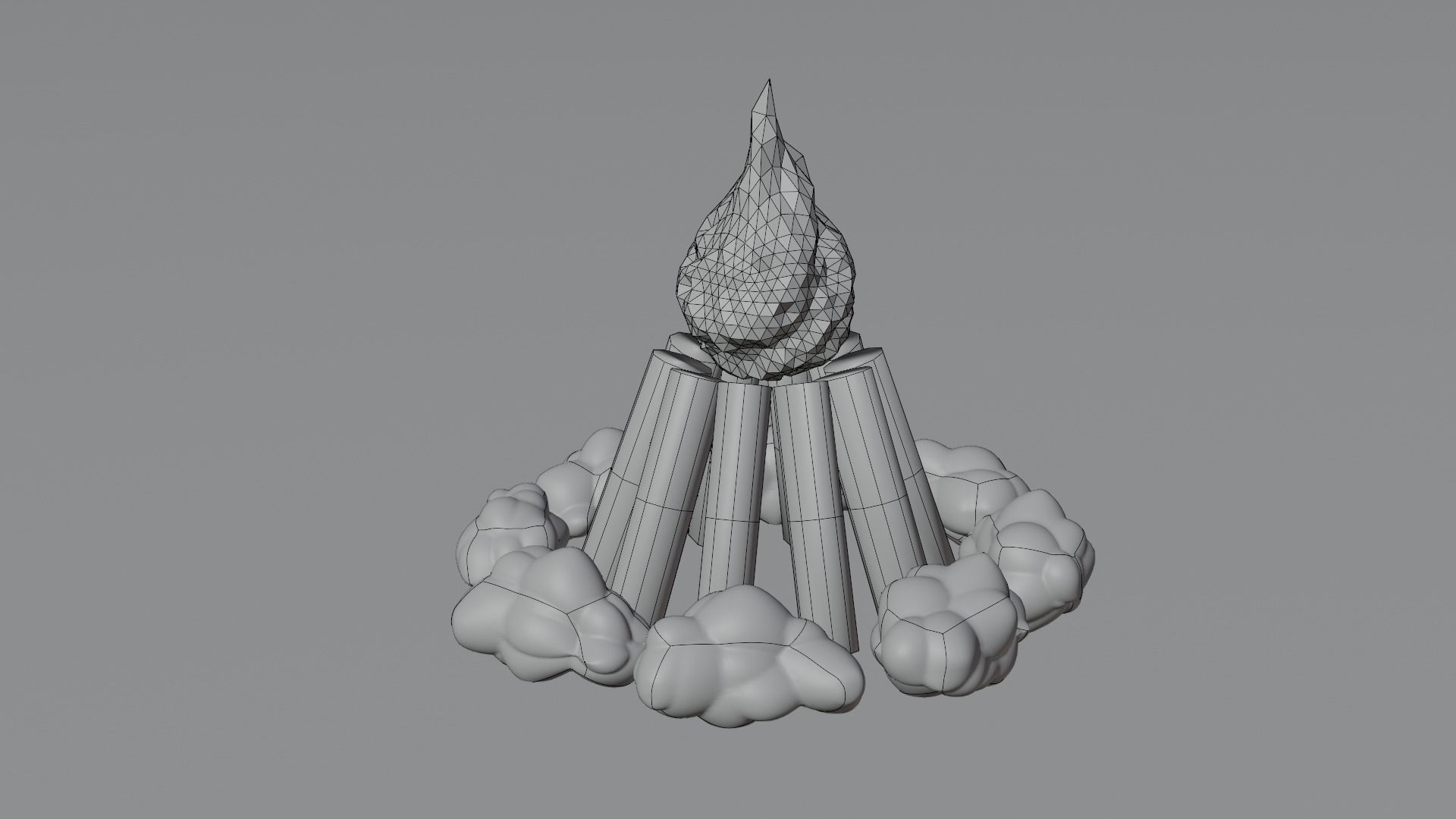 Campfire Free low-poly 3D model_1