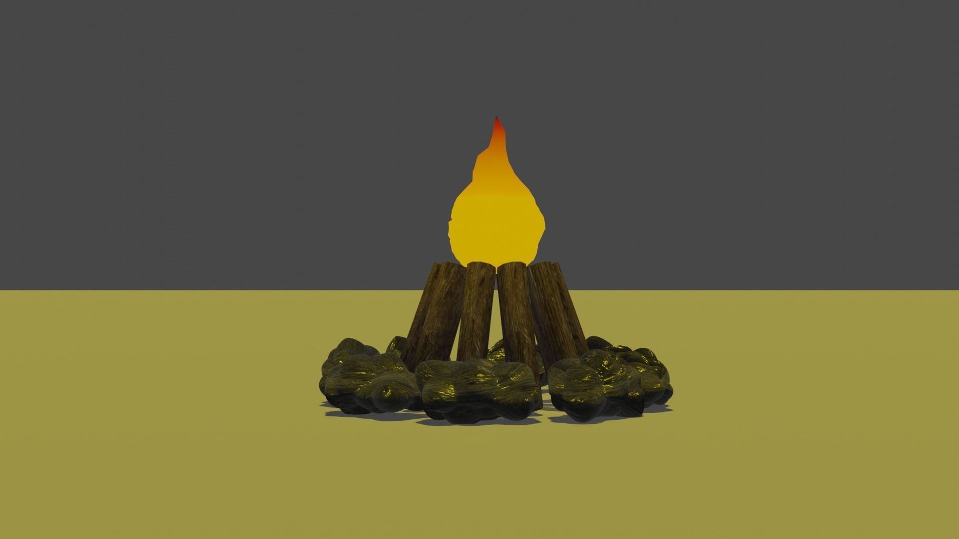 Campfire Free low-poly 3D model_4