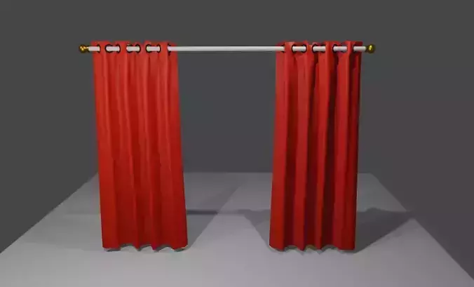 Red Curtain - Cortina Low-poly 3D model