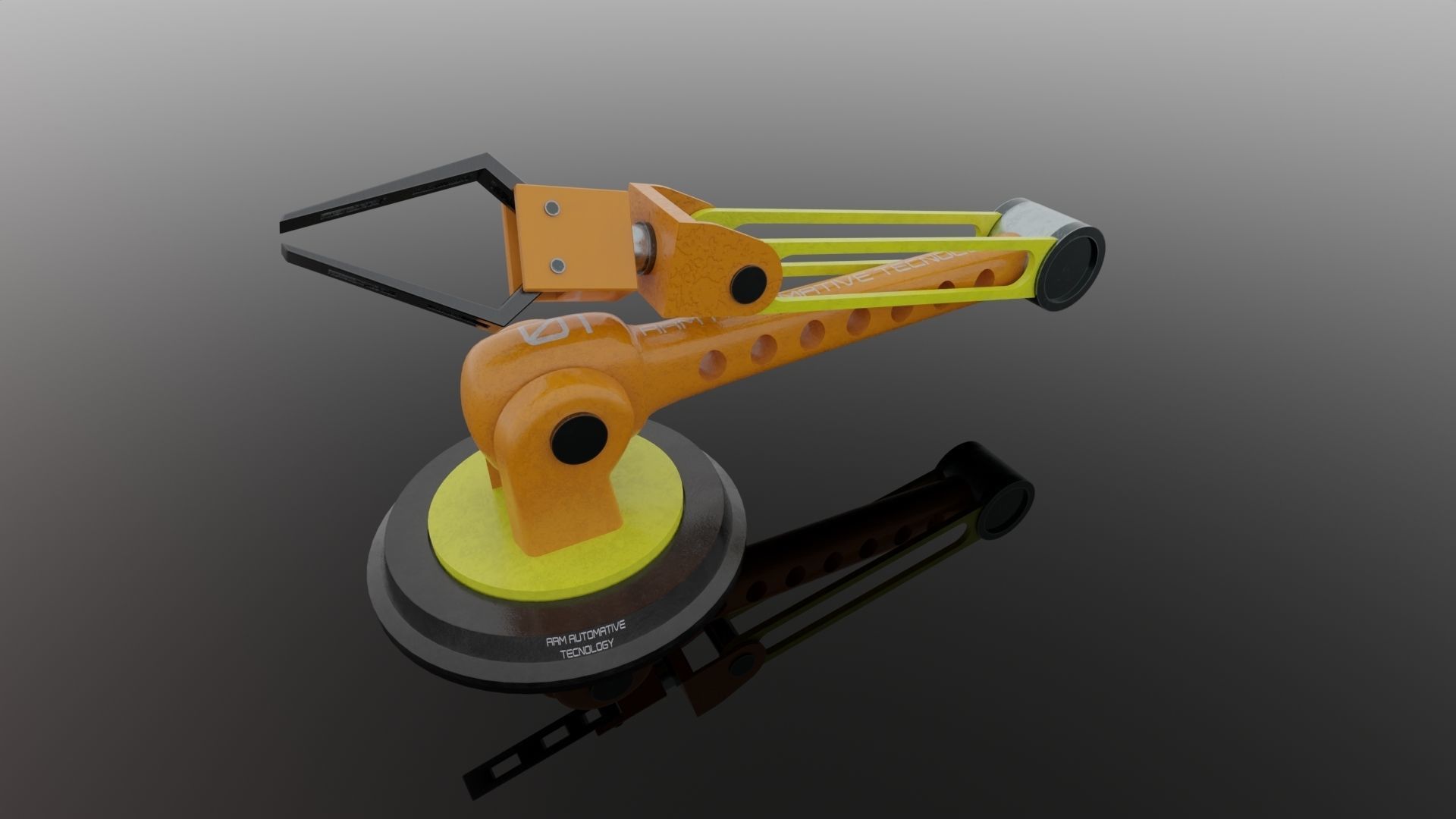 Robot ARM Low-poly 3D model_29