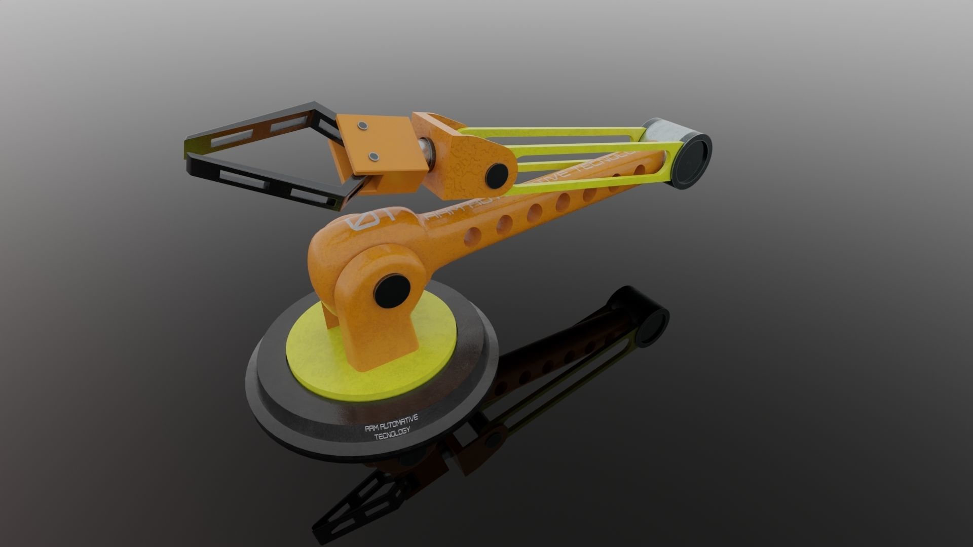 Robot ARM Low-poly 3D model_37