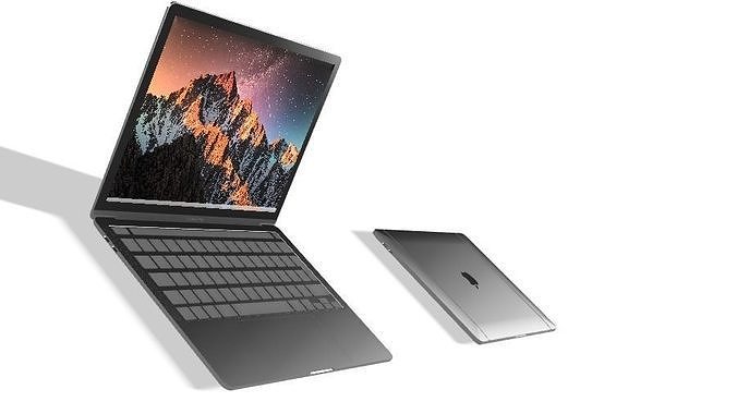 Laptop apple macbook pro with mountain view 3D model