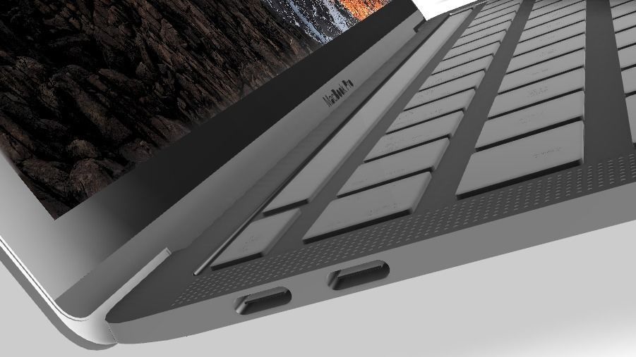 Laptop apple macbook pro with mountain view 3D model_4