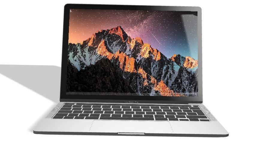 Laptop apple macbook pro with mountain view 3D model_1
