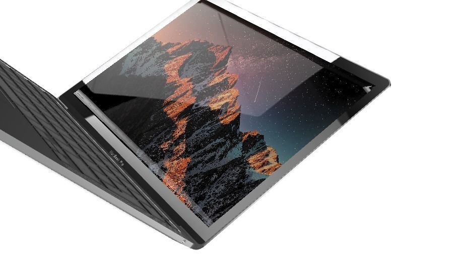 Laptop apple macbook pro with mountain view 3D model_5