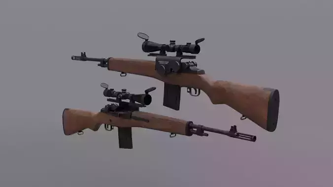 M1A Springfield Rifle Free 3D model