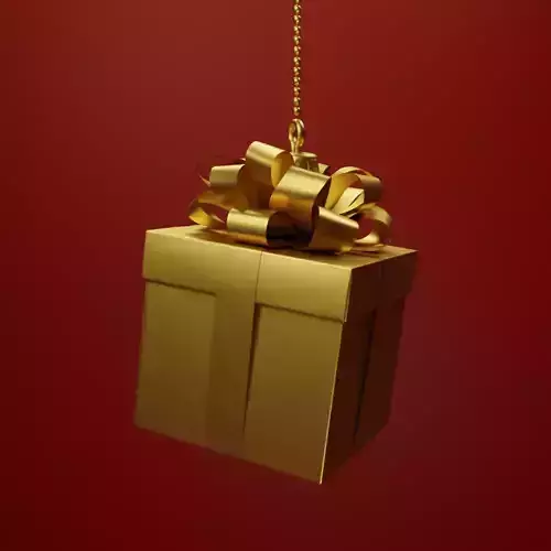 Gift Box Golden 3D - 03