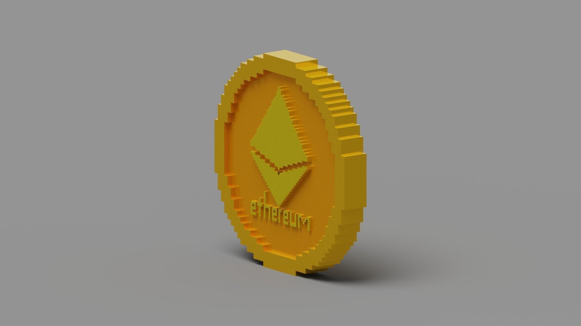 Ethereum Coin Low-poly 3D model_14