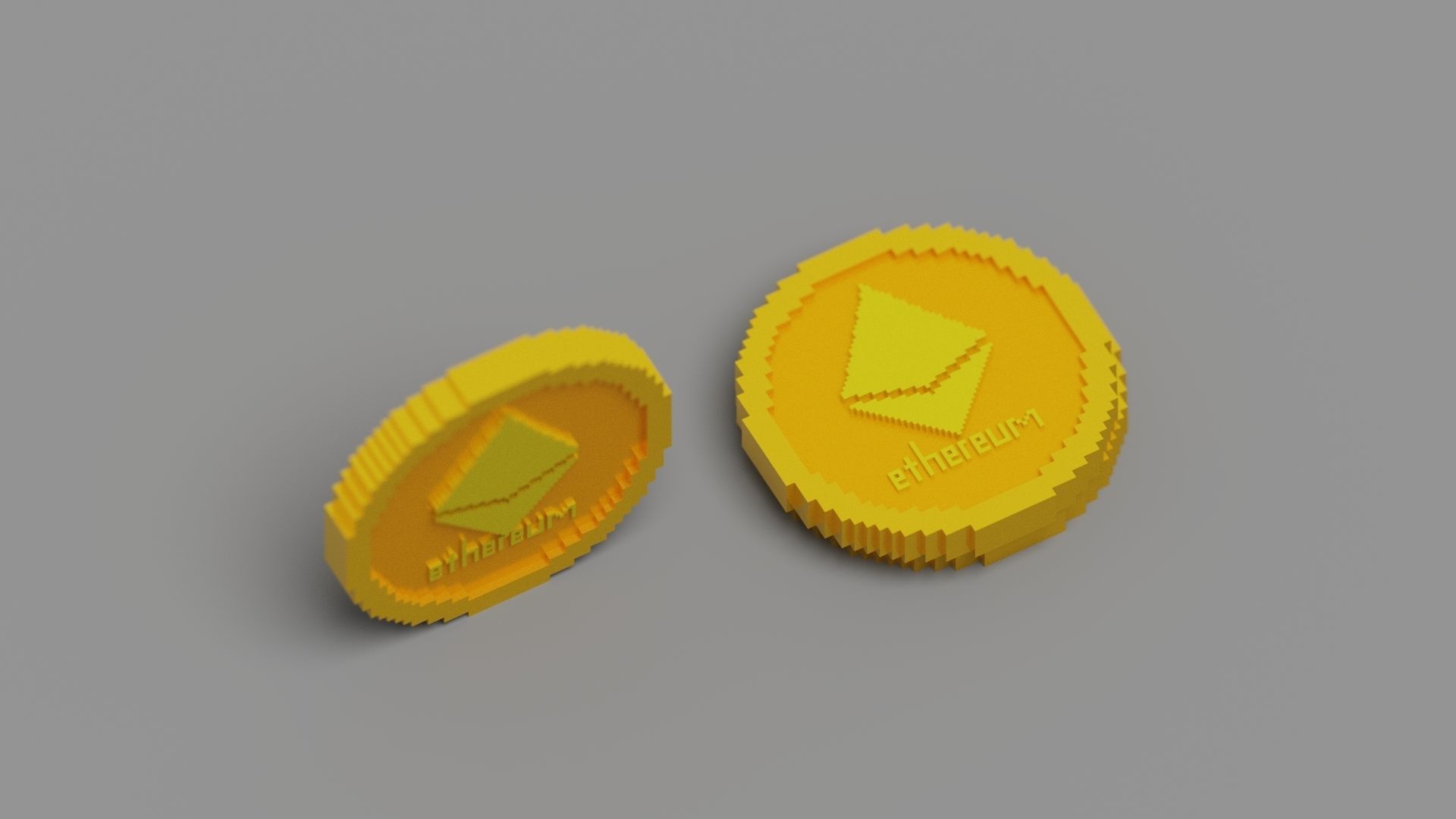 Ethereum Coin Low-poly 3D model_8